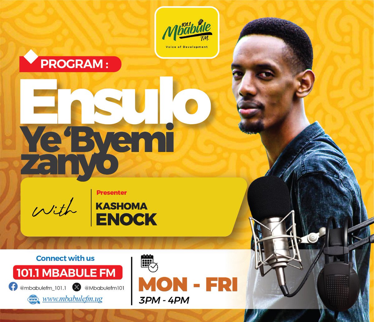 MBABULE FM 101.1 (@mbabulefm101) on Twitter photo Lets listen to some detailed sports Analysis with <a href="/EnockKashoma/">Kashoma Enock</a>
Drop your sports related questions Lets listen to some detailed sports Analysis with <a href="/EnockKashoma/">Kashoma Enock</a>
Drop your sports related questions