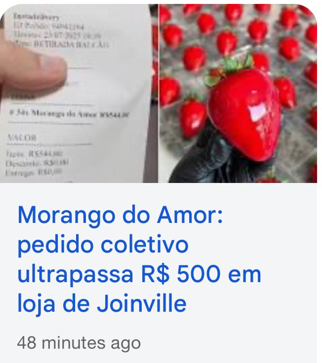 flaviaboggio's tweet image. Pelo visto morango do amor é o novo bitcoin.