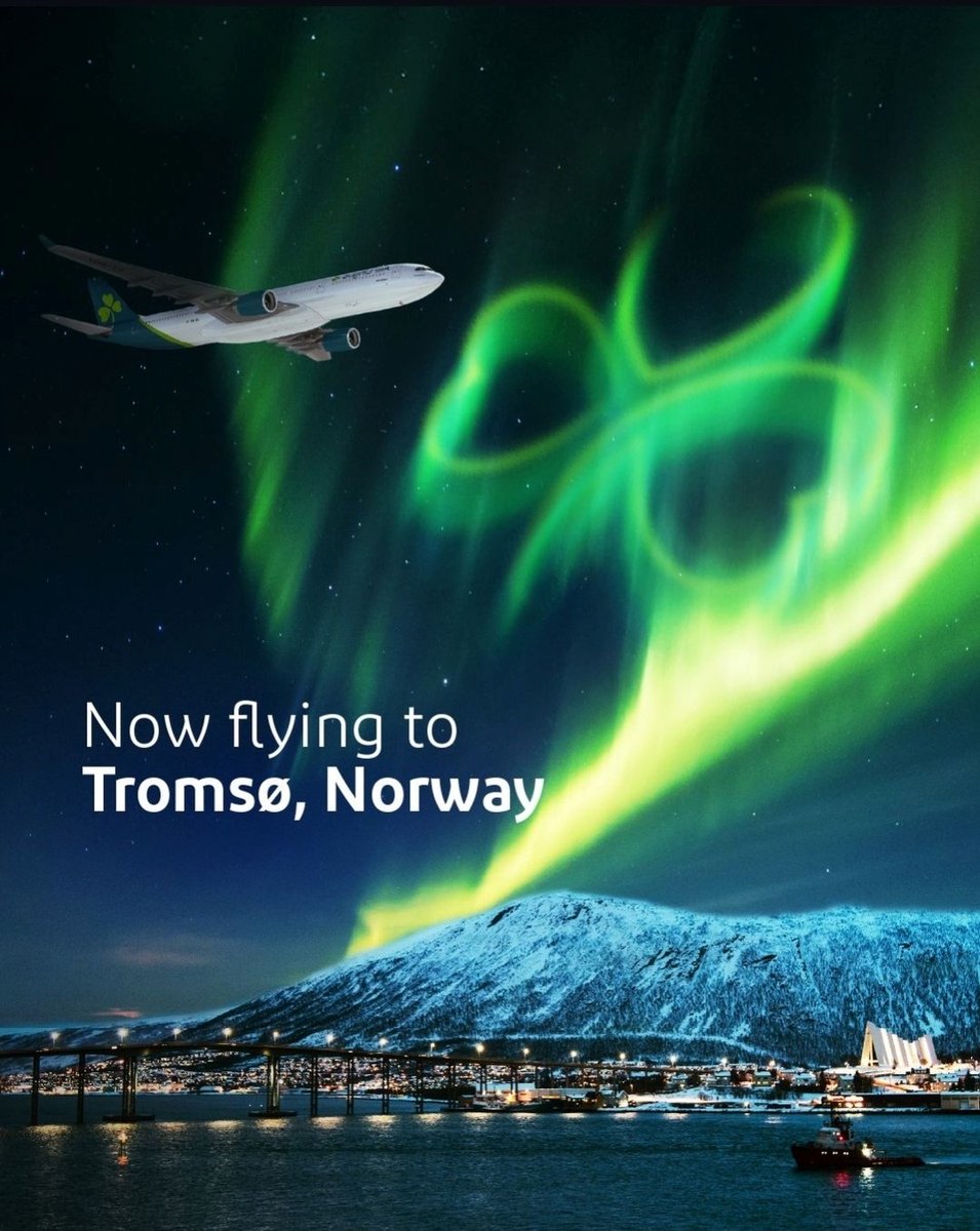 IrlEmbOslo's tweet image. On a hot summer's day, thoughts of winter might be far way but not for us as we celebrate the news of another direct flight linking Ireland and - for the first time - Northern Norway.
From Dec. 3 @AerLingus will fly direct between Dublin and Tromsø - we can't wait! 🇮🇪🇳🇴✈️