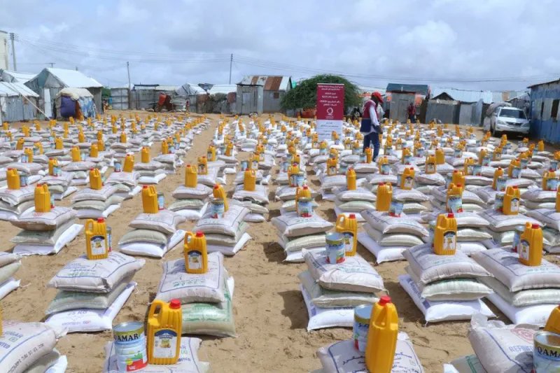 SONNALIVE's tweet image. Qatar Charity distributes essential food aid to 350+ displaced families in Garasbaaleey, Somalia. A crucial effort to alleviate hardship and meet basic needs. #SomaliaAid #DisplacedFamilies