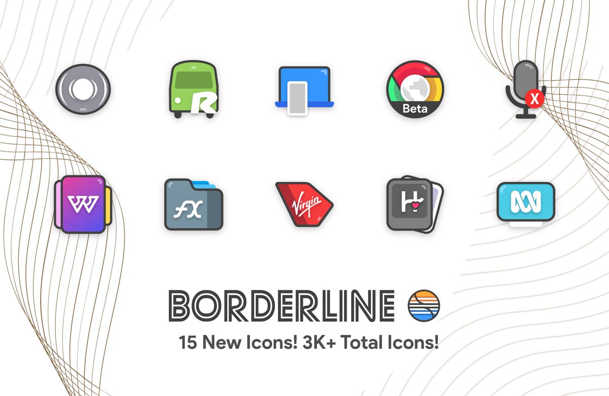 2nd update of the week is live for Borderline!! 

🔸 15 awesome new icons added! 
🔸 5 premium icons themed! 
🔸 3160+ total icons now! 

Grab it here NOW: bit.ly/borderlineicon… 

Reposts and ❤️s ll be very much appreciated! 

Cheers peeps!