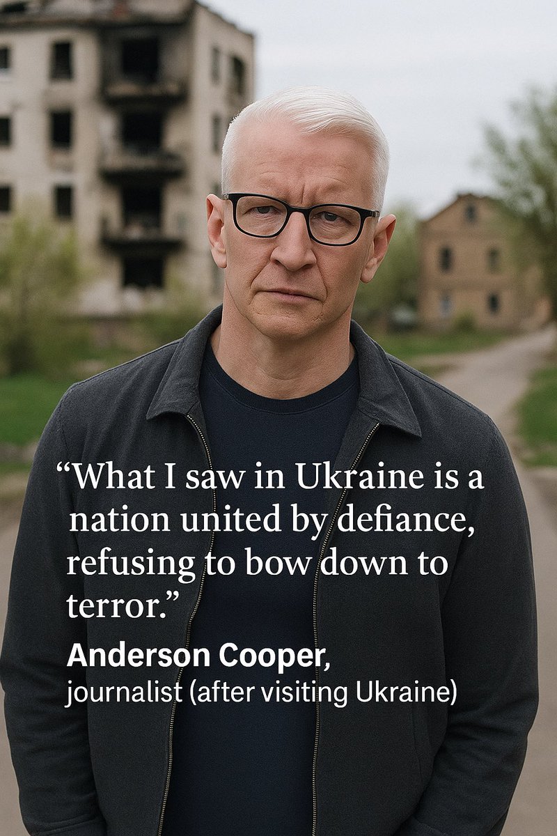 "What I saw in Ukraine is a nation united by defiance, refusing to bow down to terror."

Anderson Cooper, journalist (after visiting Ukraine)