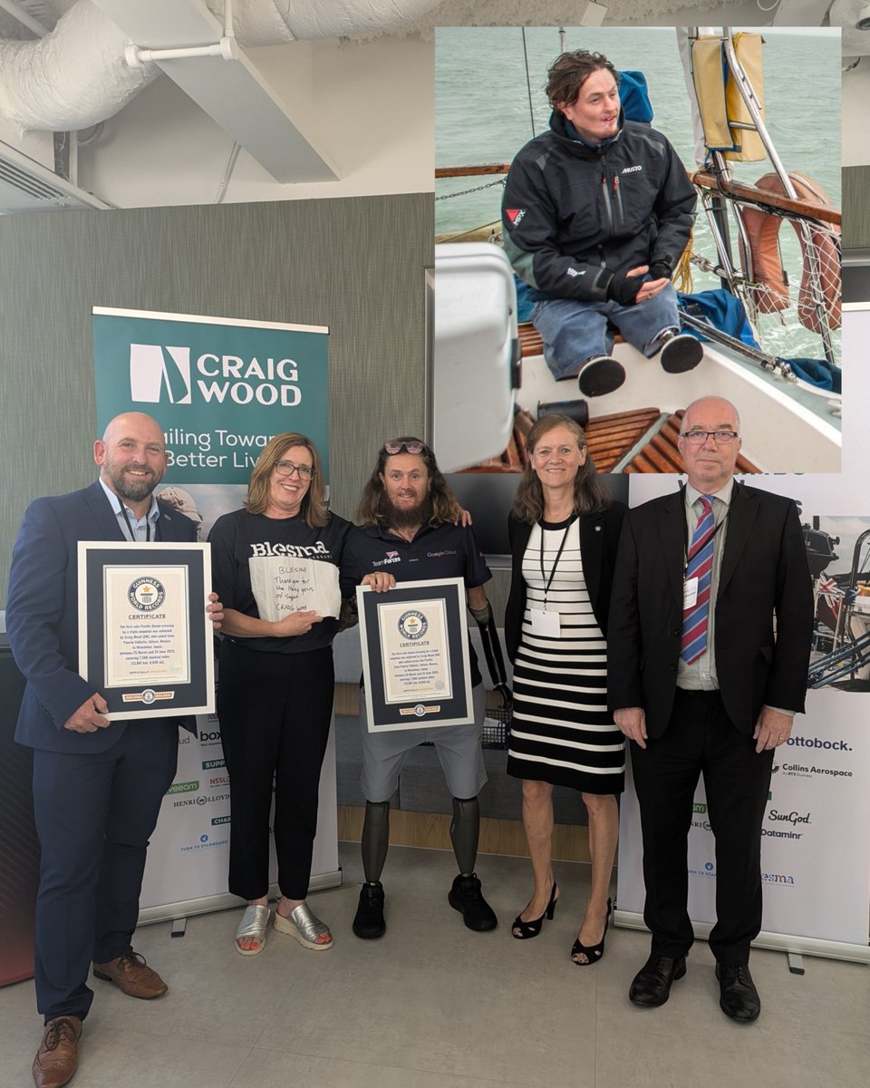 Blesma's tweet image. Afghan Veteran and Blesma Member Craig Wood has been recognised with two Guinness World Records!
🦾The first solo ocean crossing by a triple amputee
🦾The first solo Pacific Ocean crossing by a triple amputee
Congrats Craig! 🇬🇧