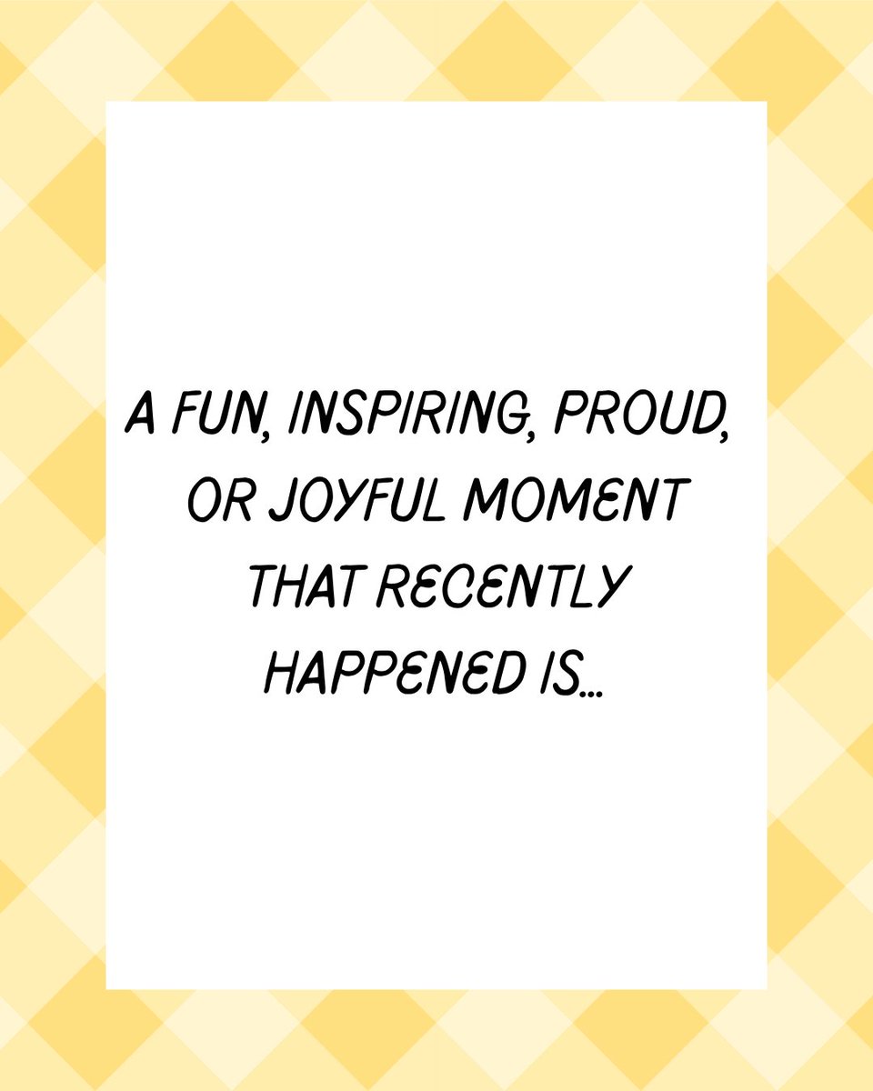 Today, we're celebrating one another's joy! Share a fun, inspiring, proud, or joyful moment you recently experienced, or someone else's great news you got to celebrate 💗