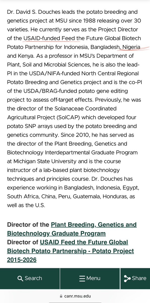 JWEZEE's tweet image. Watch Prof. David Douches explains how Bacteria are used to create GMO potatoes, he further goes on to say and I quote

“We know there is a lot of people that have concerns about the technology, the safety of the crop, but we live in a world where we can never ensure complete…