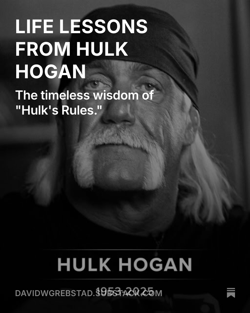 DavidGrebstad's tweet image. The Timeless Wisdom of Hogan's mantra to "train, eat your vitamins, say your prayers, and believe in yourself." @DavidGrebstad open.substack.com/pub/davidwgreb…
