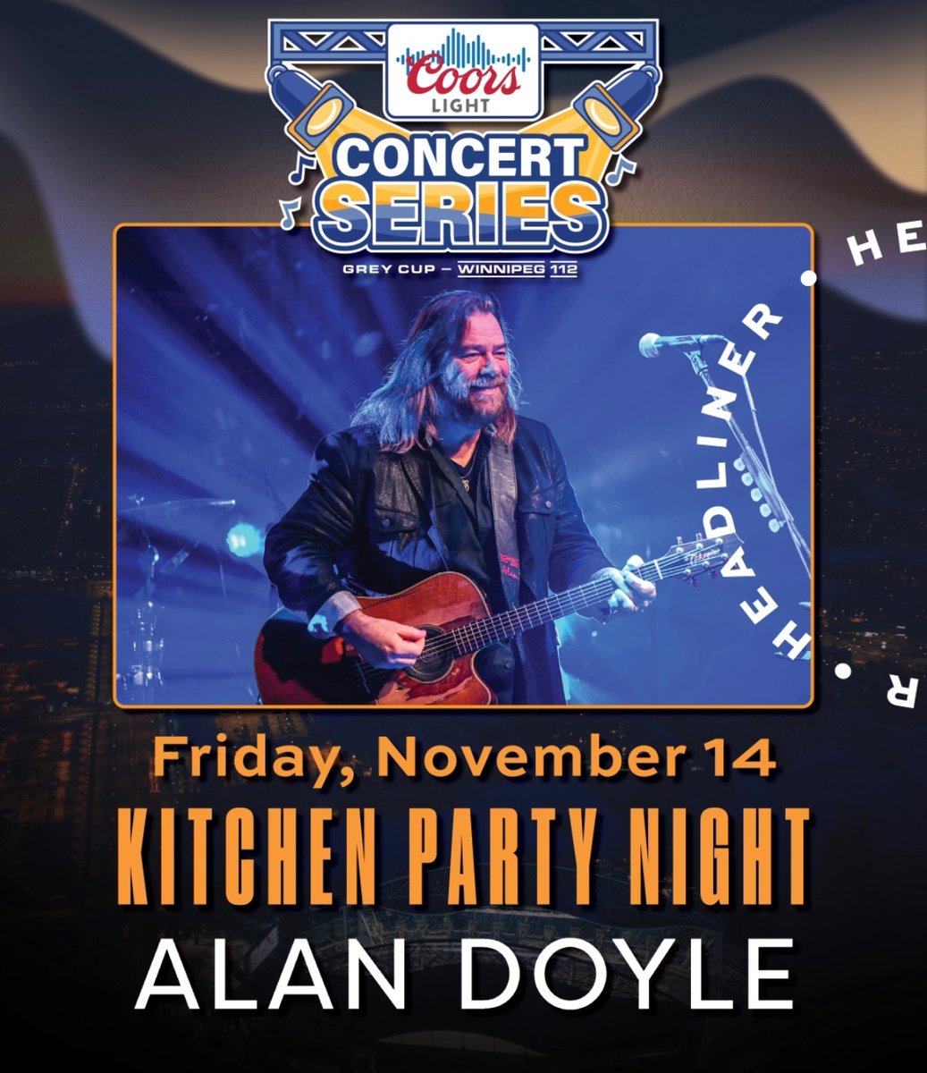 Alan Doyle (@alanthomasdoyle) on Twitter photo Winnipeg! <a href="/GreyCupFestival/">The Grey Cup Festival</a> Weekend! Kitchen Party! Lets Goooooo! Passes available today at 10am CT: alandoyle.ca/tour/ Winnipeg! <a href="/GreyCupFestival/">The Grey Cup Festival</a> Weekend! Kitchen Party! Lets Goooooo! Passes available today at 10am CT: alandoyle.ca/tour/