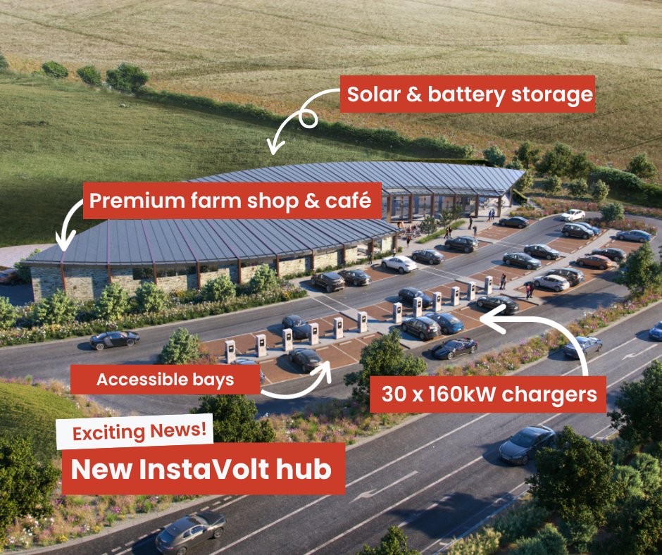InstaVoltUK's tweet image. 🚨 Big news: InstaVolt is coming to the West Country!
🔋 30 ultra-rapid chargers
☀️Solar + battery on site
☕Farm shop & café
📍 Just 10 miles west of Stonehenge on the Fonthill Estate
Opening Spring 2026 – just in time for next summer
Because your charge stop should be a…