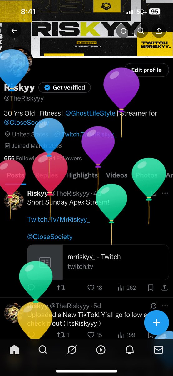 Ayo I got them balloons on my profile