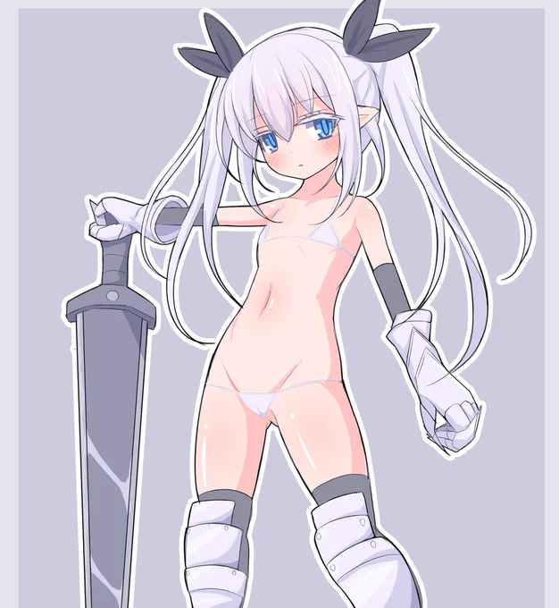絵829号「重装兵さん」 ガチガチの高防御な前衛キャラをデザインしたくなったのとまつ毛の白い女の子を描きたかったので超重装備でまつ毛が白い女の子を描きました。 剣を含め総装備重量は多分50㎏は軽く超えるはずなのでこれは間違いなく重装備です。