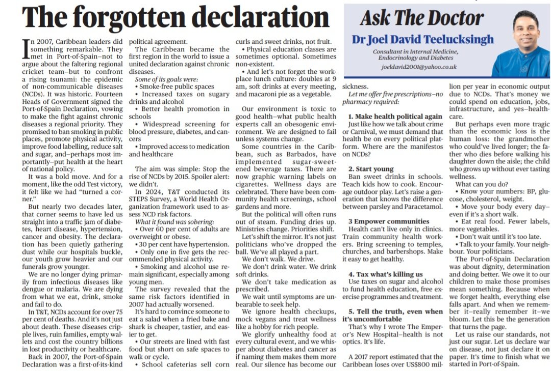 #PortofSpain Declaration
#TrinidadandTobago 
#NCDs