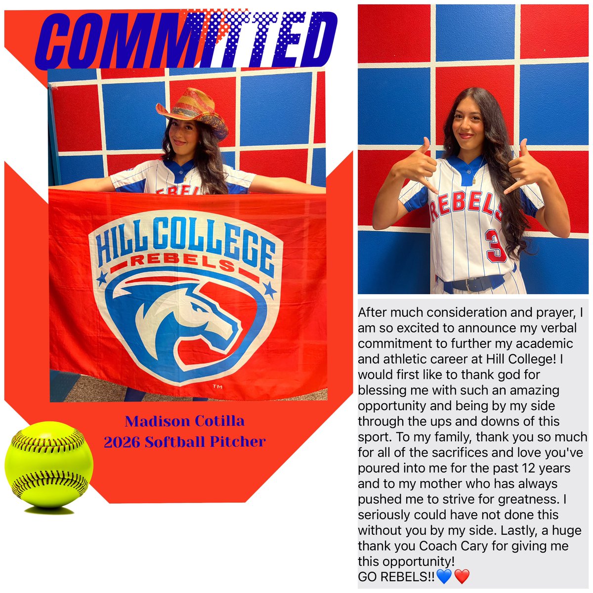 Madison Cotilla (@madisoncotilla) on Twitter photo So Blessed! <a href="/CoachGJCary/">Gregory Cary</a> <a href="/HillCollegeSB/">Hill College Softball</a> <a href="/RangersYA/">Texas Rangers Youth Academy</a> <a href="/SBRRetweets/">Softball Recruiting Reposts</a> <a href="/CoastRecruits/">Coast 2 Coast Recruits</a> So Blessed! <a href="/CoachGJCary/">Gregory Cary</a> <a href="/HillCollegeSB/">Hill College Softball</a> <a href="/RangersYA/">Texas Rangers Youth Academy</a> <a href="/SBRRetweets/">Softball Recruiting Reposts</a> <a href="/CoastRecruits/">Coast 2 Coast Recruits</a>