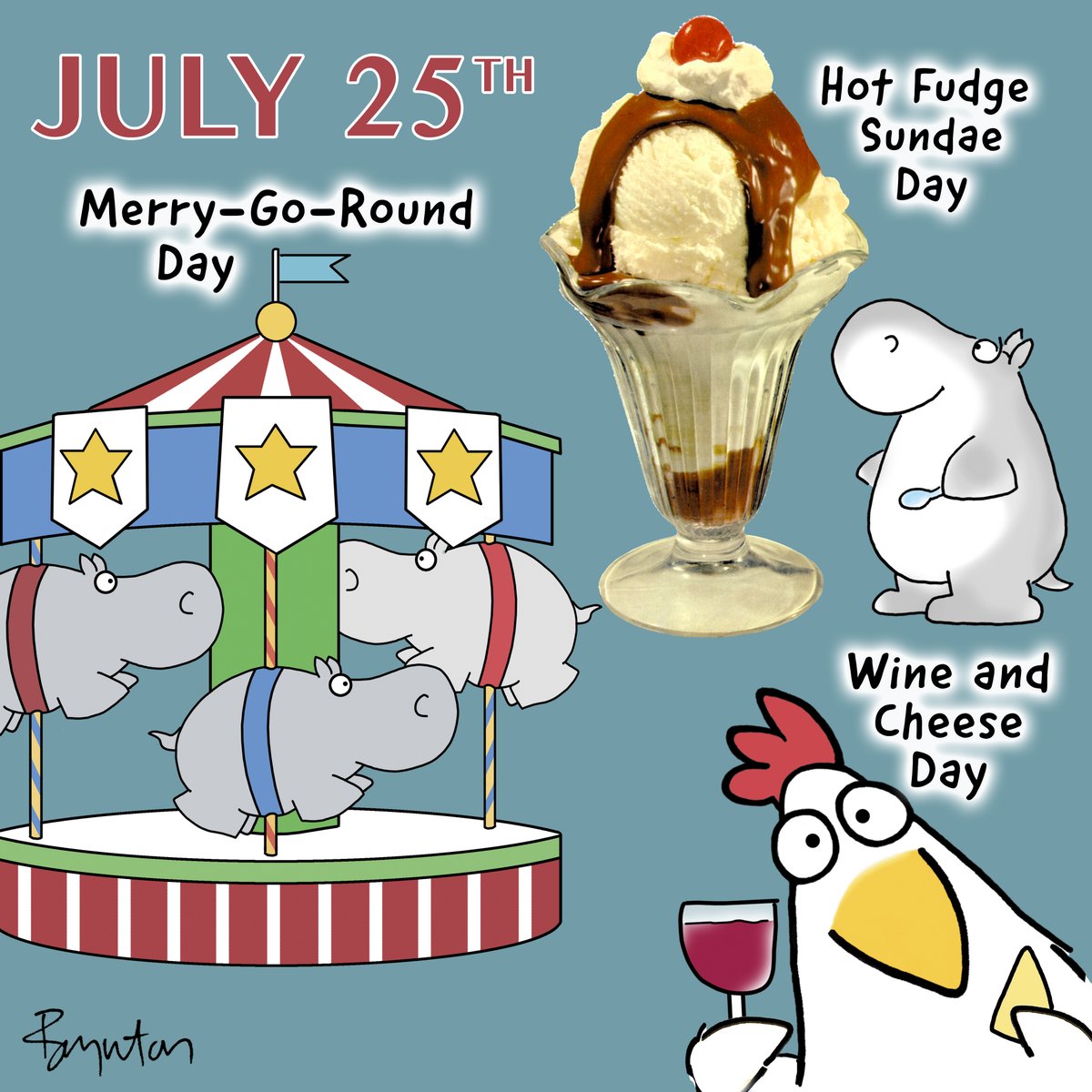 Busy day ahead. Pace yourself. #merrygoround #hotfudgesundae #wineandcheeseday