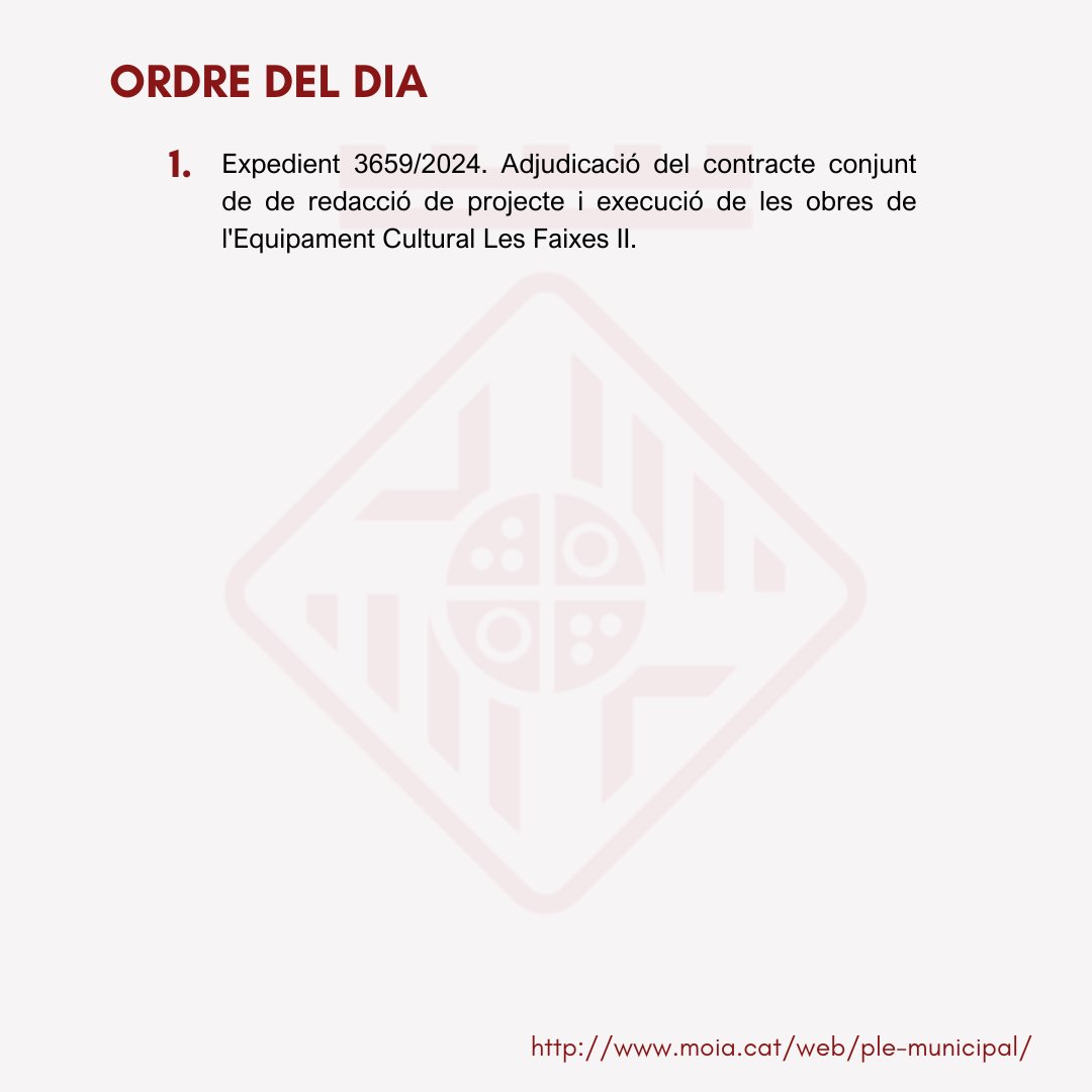 L'Ajuntament de Moià convoca un Ple en sessió extraordinària el pròxim dimecres dia 30 de juliol a les 19:30 hores a la Sala de Plens.
📅 Dimecres 30 de juliol
🕛 A les 19:30 h

⏯ Pots seguir-lo en directe aquí: youtube.com/watch?v=FRyQom…
