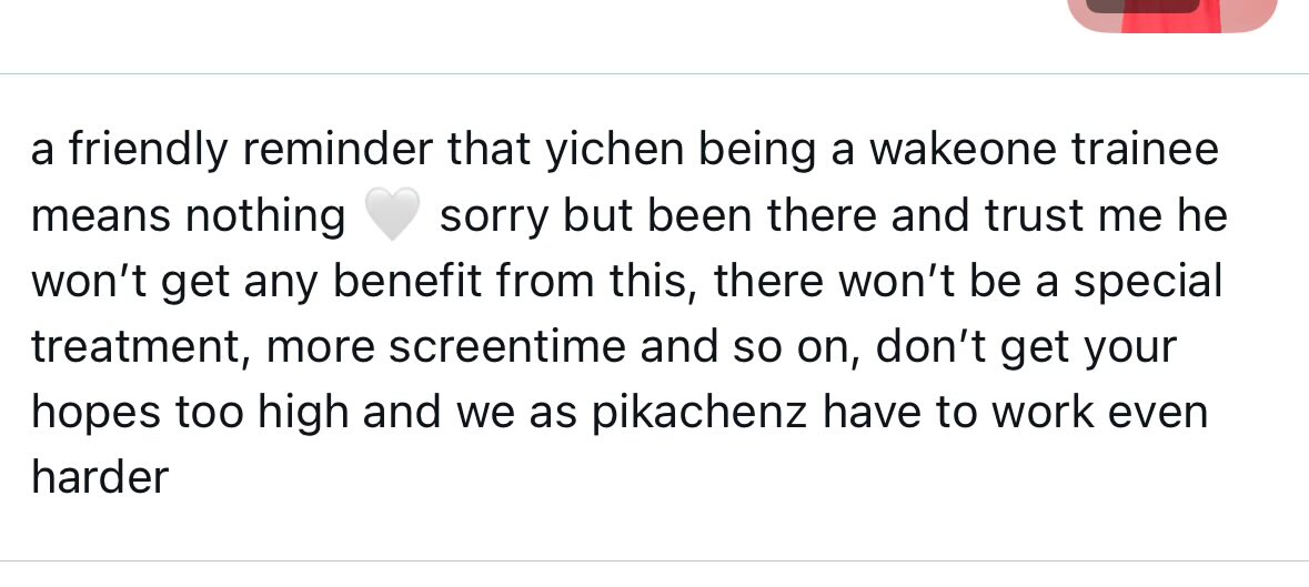 98yichen's tweet image. had this tweet sitting in drafts since they announced yichen as a wakeone trainee… after seeing so many people say he’d get “better treatment” and now look no screentime, his performance skipped 🤣 yeah it’s clear he only has his fans no one else is helping him debut
