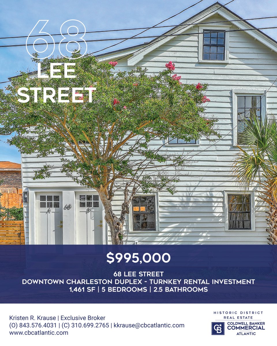 ✨ Downtown Charleston real estate, redefined:

🏛 66 Warren: Historic grandeur + modern luxury
🌿 41 Pitt: Southern charm w/ a private guest cottage
💼 68 Lee: Investor-ready duplex in Opportunity Zone

➡️ Swipe to tour 3 unique gems! 

#Charleston