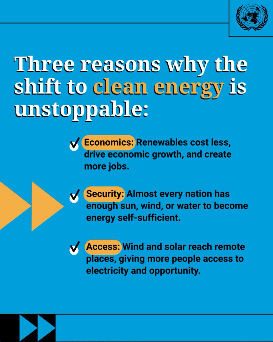 “The fossil fuel era is flailing and failing.”
<a href="/antonioguterres/">António Guterres</a> said it clearly — and I agree.

Clean energy means safety, time, and dignity, especially for women and communities left behind.
We have the solutions. Let’s power every home, everywhere.

#CleanEnergy