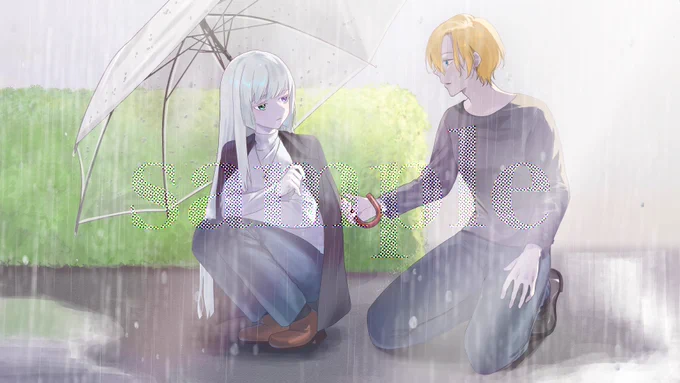 【お知らせ】 声劇企画『仮面ごしの狂気～ひび割れた正義～』 * * 【第7話】罪と雨【中立】 のサムネイルイラストを担当させていただきました よろしくお願い致します
