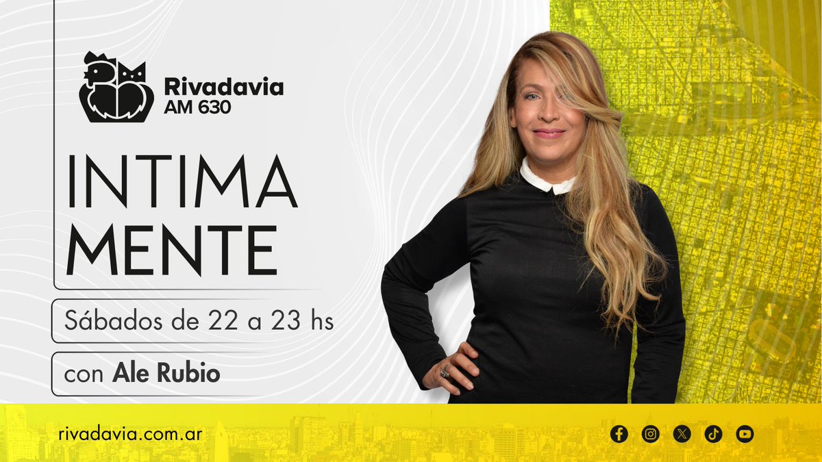 #AHORA | Escuchá #Intimamente con Alejandra Rubio de 22 a 23  hs.

👂🏻Escuchalo en: 
🎙️#AM630 
📱youtube.com/watch?v=hSSpdJ…
💻rivadavia.com.ar
