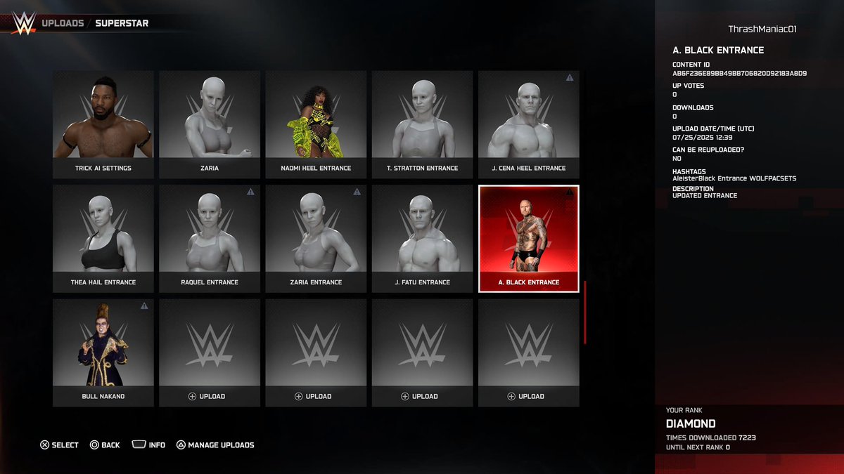 WolfpacSets_'s tweet image. AI Settings for both Aleister Black &amp;amp; Bull Nakano now on CC! 

Black also comes with the Updated Entrance

Tags: 
AleisterBlack
Entrance 
BullNakano
AISettings
WolfpacSets 
#WWE2K25