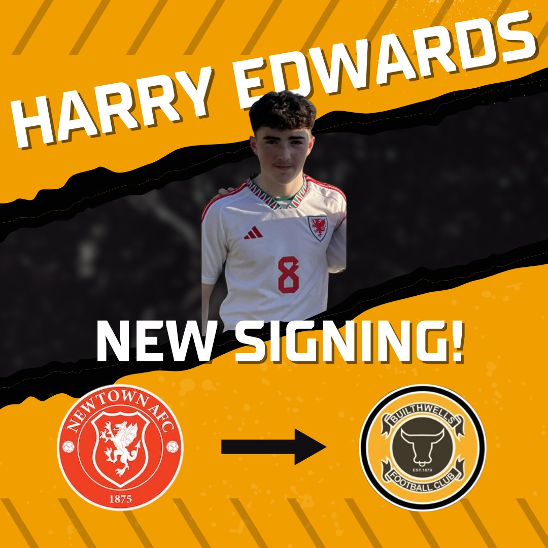 BuilthWellsFC's tweet photo. 🧡🖤 NEW SIGNING! 🖤🧡

We’re thrilled to announce the signing of the hugely talented attacking player - Harry Edwards! ⚽

Harry has shone throughout pre-season, seamlessly stepping up to senior football. He’s the son of centre half and club legend Simon Edwards, and we’re proud he’s chosen his hometown club for this next chapter.

Harry came through the ranks in the Builth Wells Junior section before joining Newtown Academy.

Welcome Harry!

🐂🧡🖤