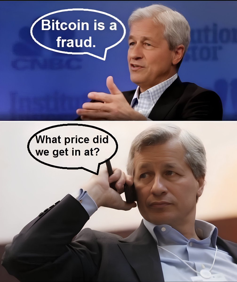 Jamie Dimon called Bitcoin a fraud and promised to fire any trader who touched it in 2017 when Bitcoin traded near $4,000 and now has completely flipped (irony!)

With Bitcoin hovering near $120000 and crypto laws softening in Washington JPMorgan is preparing to lend against