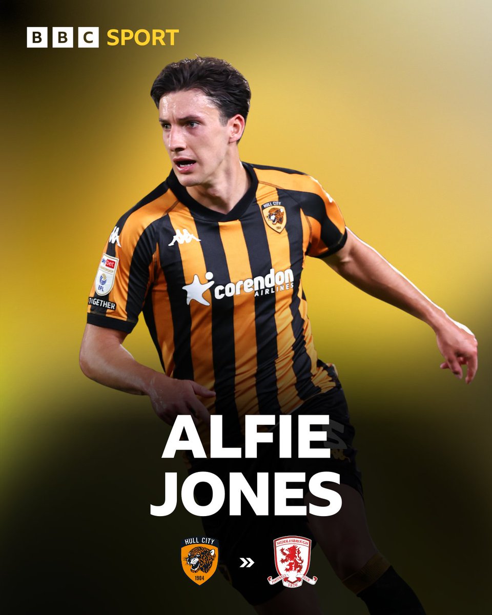 HumbersideSport's tweet image. π¨ HULL CITY DEPARTURE π¨
β½ Alfie Jones has left @HullCity to sign for Championship rivals Middlesbrough for an undisclosed fee.
π» Have your say on the news on @RadioHumberside from 18:00: bbc.in/2ucPris
#HCAFC | #UTT | #BBCFootball