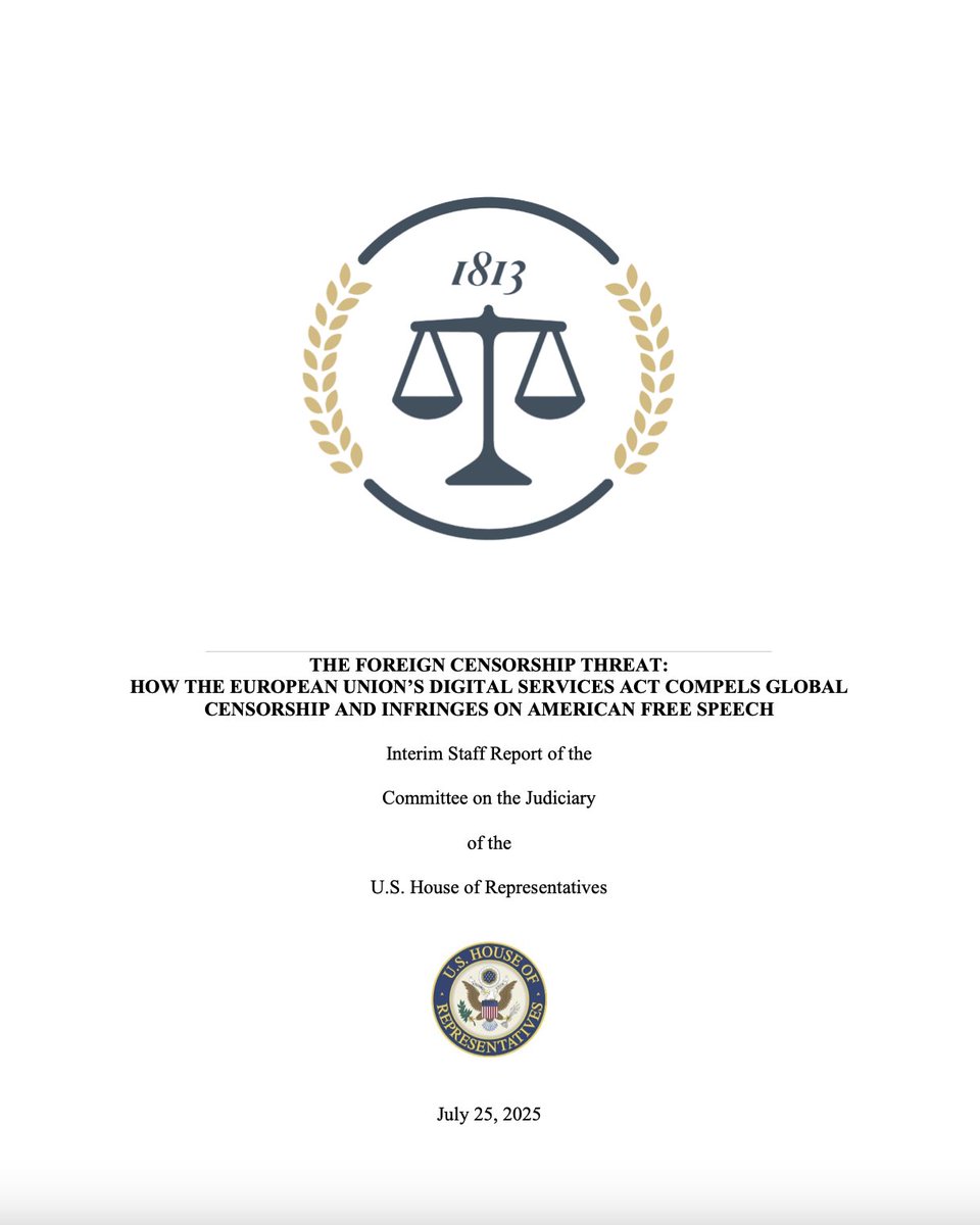ADF International (@adfintl) on Twitter photo 🚨NEW: "On paper, the DSA is bad. In practice, it is even worse," US <a href="/JudiciaryGOP/">House Judiciary GOP 🇺🇸🇺🇸🇺🇸</a> report finds
Documents obtained under subpoena reveal European censorship under the Digital Services Act
E.g: labeling the post “we need to take back our country" as “illegal hate speech”! 🚨NEW: "On paper, the DSA is bad. In practice, it is even worse," US <a href="/JudiciaryGOP/">House Judiciary GOP 🇺🇸🇺🇸🇺🇸</a> report finds
Documents obtained under subpoena reveal European censorship under the Digital Services Act
E.g: labeling the post “we need to take back our country" as “illegal hate speech”!