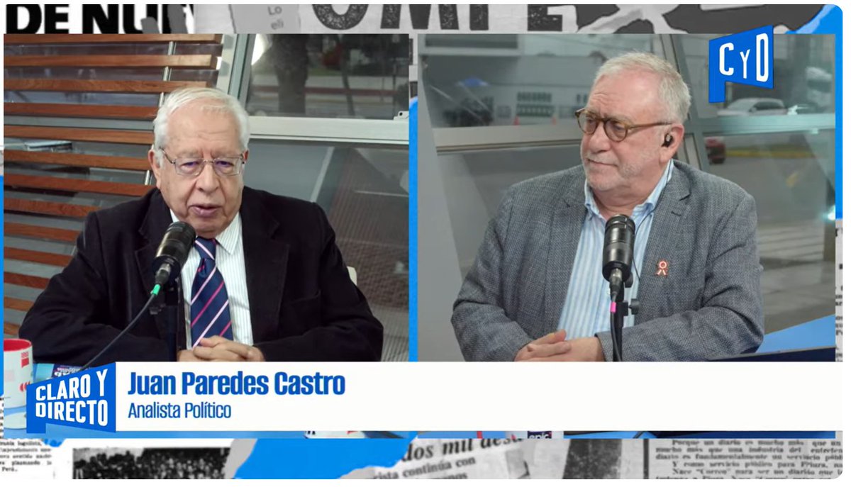 A3rNet's tweet image. Ya está en #ClaroYDirecto Juan Paredes Castro @JuanParedesCast, analista político, quien sostiene que "se está preparando en el Congreso algo para acompañar a #DinaBoluarte hasta el 2026". Véanos #ENVIVO: youtube.com/watch?v=XxlKL8…