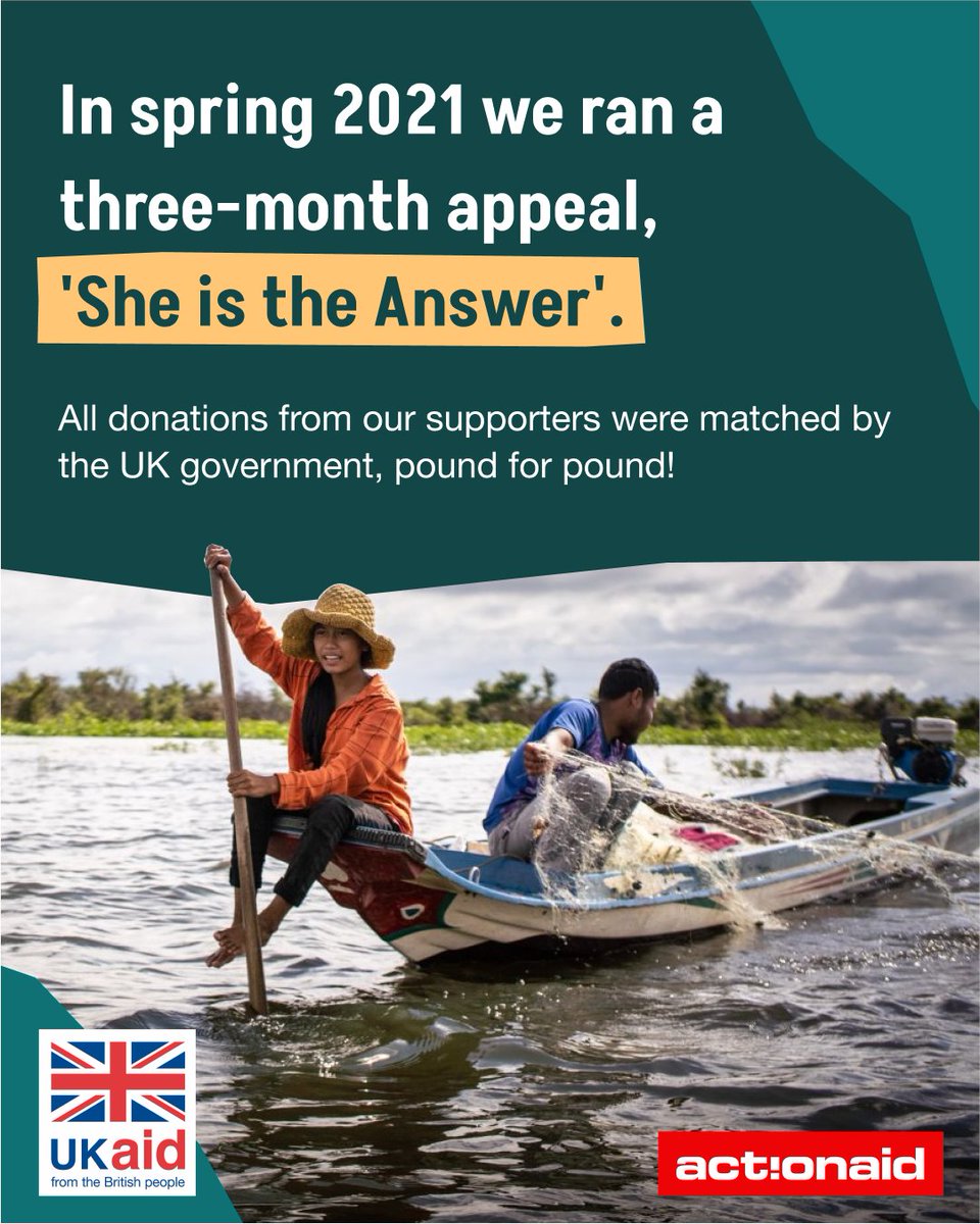 ActionAidUK's tweet image. 🌍 In Spring 2021, ActionAid ran the UK Aid Match appeal, She is the Answer—and thanks to our supporters and partners, we achieved something incredible. Supported by the UK government, this 3 month campaign saw every donation matched pound for pound. 

Read how your support made…