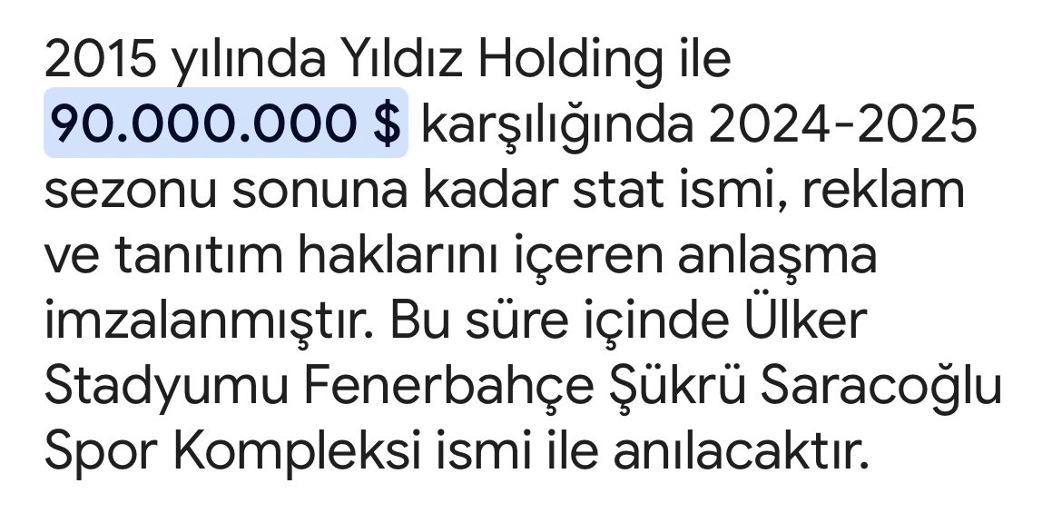 10 yıl önce yıllık 9 M $ alınırken geçen 10 yıllık süreçte yeni anlaşmanın yıllık 15 M € yapılması nasıl oluyorda harika bir anlaşma oluyor anlamış değilim. 
(Avrupa Kupaları göğüs sponsorluğu dahil)