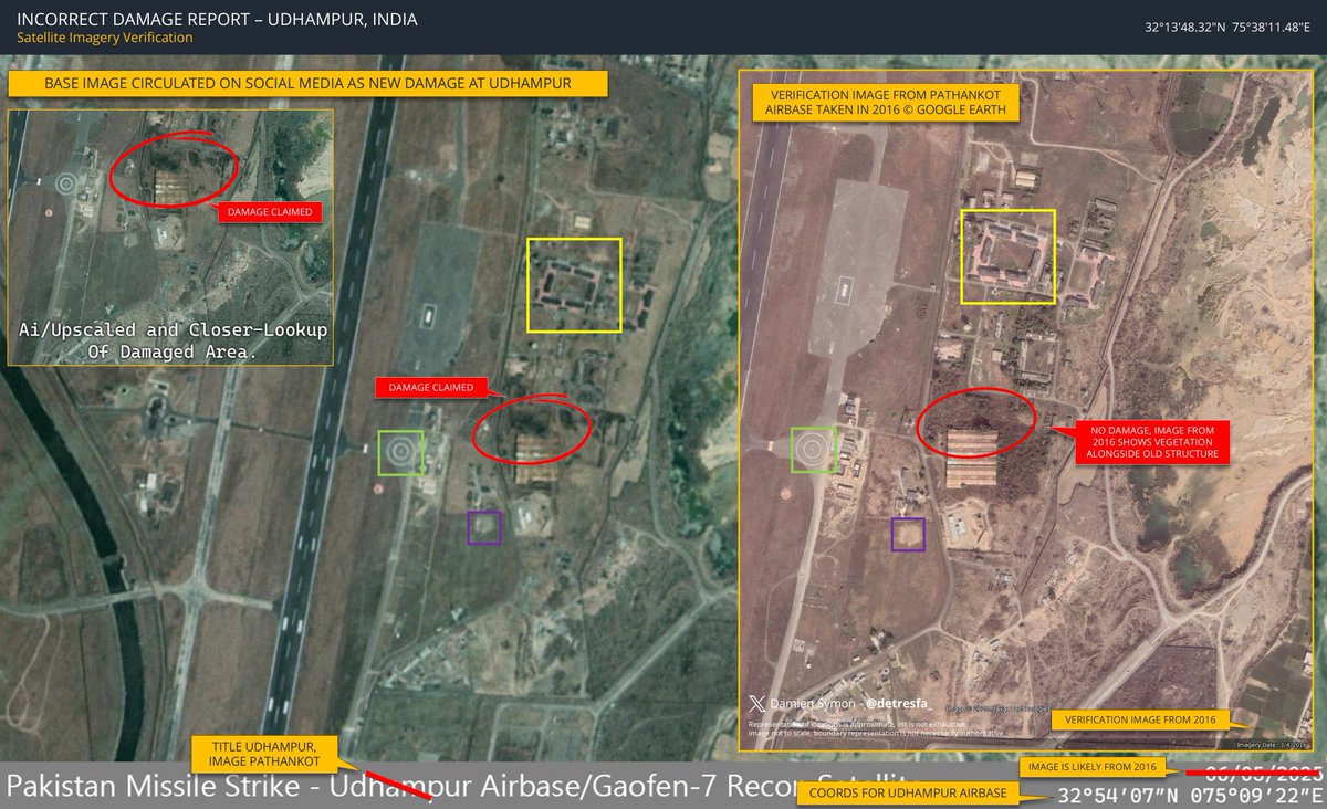 An image circulating as evidence of Pakistani strikes on Udhampur Airport is misleading. Verification confirms it’s from Pathankot Airbase in 2016, during on-site construction, unrelated to recent India-Pakistan conflict.