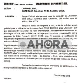 AlonsoRamosG's tweet image. La cacería del líder prófugo de Los Pulpos. Informe policial de hace unos meses ubica a Jhonsson Cruz Torres, cabecilla peligrosa banda criminal, estaría en Rancagua, Chile, tras pasar primero por Bolivia. Es hijo de Jhon Cruz , fundador de Los Pulpos.@atv_noticias
#OcurreAhora