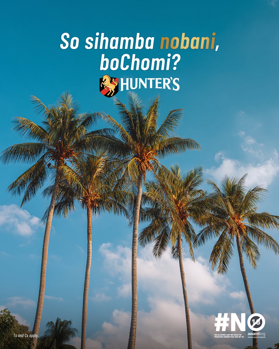 The people you roll with to the Hunters Island Chill can make or break your sesh. So sihamba nobani, boChomi? Don’t forget to buy a 6-pack, scan the QR code, and upload your till slip for a chance to win. 

1.  My besties.
2.  My fam.
3.  Double date.