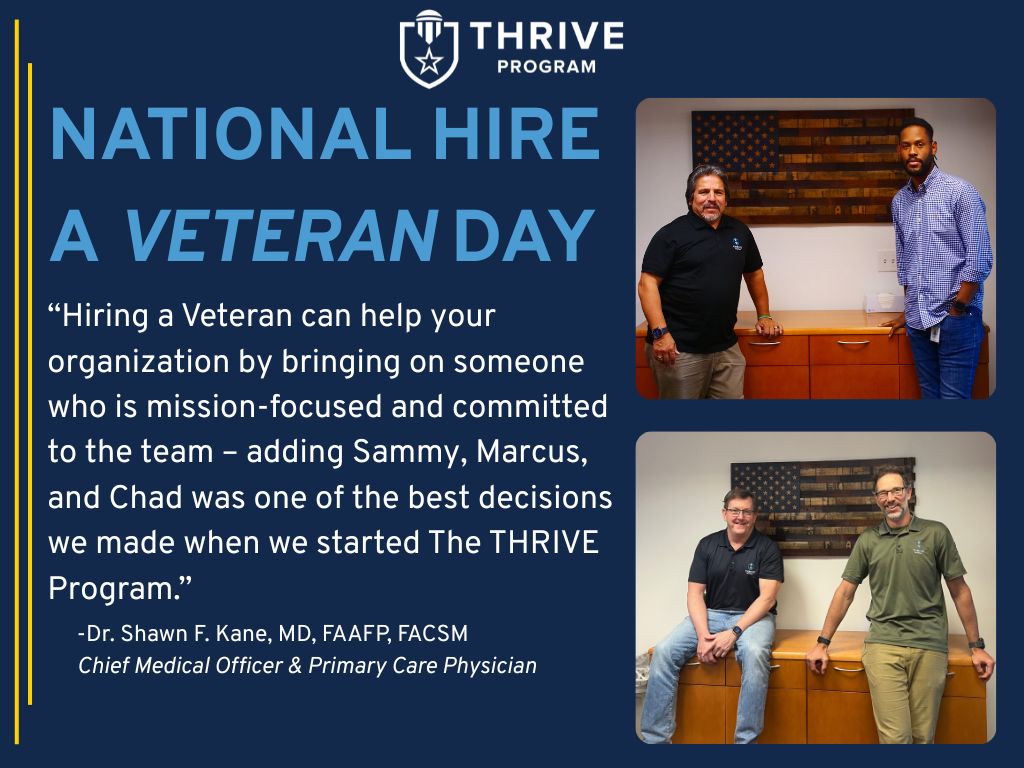 At the UNC THRIVE Program, we truly value our Veteran team members. It takes a unique character to continue serving others. Their commitment and service to others inspire us every day!