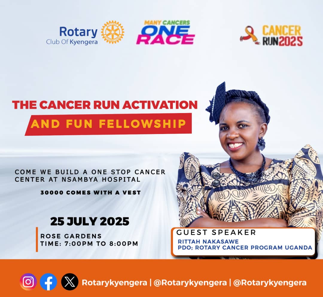 ritahsponsacris's tweet image. Let's meet at Rose gardens for the @RctKyengera fellowship a few, but before then, follow the link and register for the rotary cancer run.
Register.rotaryugandacancer.org
#rotarycancerrun2025