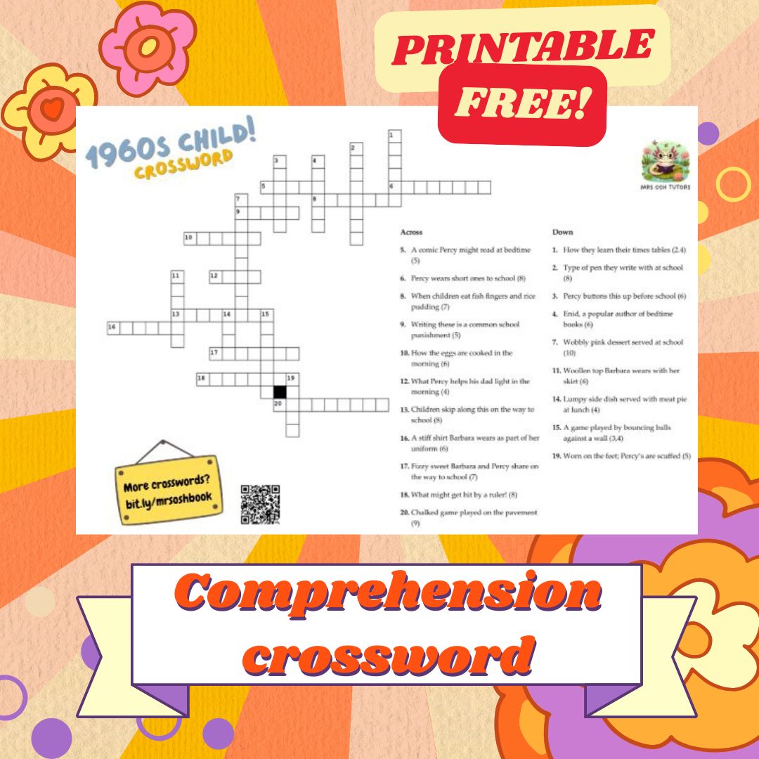 Get Granny involved! Bring generations together and sparks conversations. A great brain workout for older family members and a chance for them to share experiences from their own childhood - all while developing your child's comprehension skills. 
mrsoshtutors.co.uk/news--activiti…