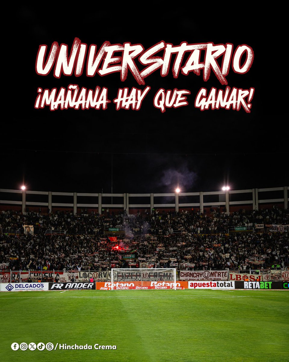 hinchadacrema's tweet image. .@Universitario no le gana a Cienciano en #Cusco hace 11 años en el torneo local. Mañana tiene que 𝗿𝗼𝗺𝗽𝗲𝗿 𝗲𝘀𝗮 𝗺𝗮𝗹𝗮 𝗿𝗮𝗰𝗵𝗮 y obtener su segundo triunfo en el Torneo Clausura. Hay que tener en cuenta que 𝗧𝗢𝗗𝗢𝗦 se van a jugar su final frente al cuadro crema.
