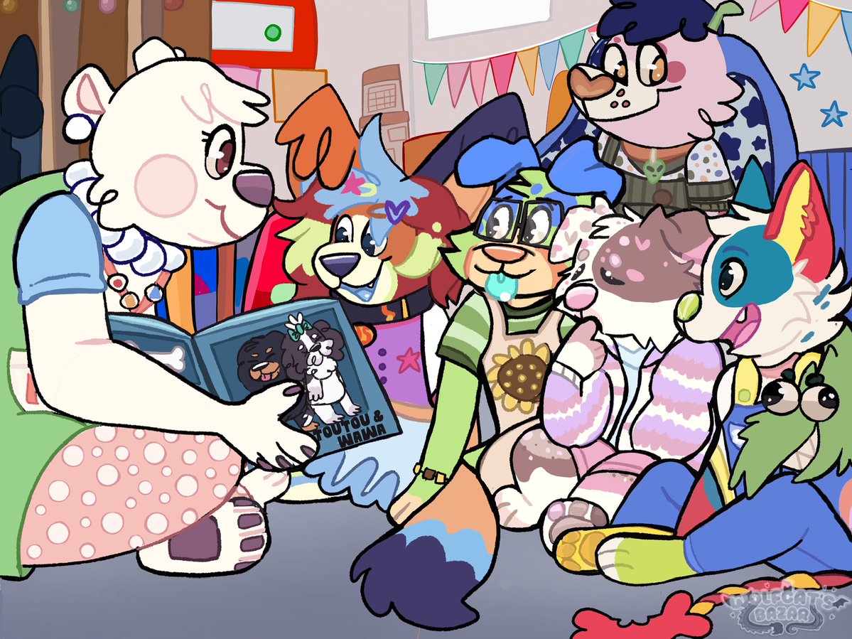 Okamiineko's tweet image. J’avais oublier de le poster , une mass attack à #artfight2025
@HoopsieDasie @BlueBooksArt @colourpuppys …