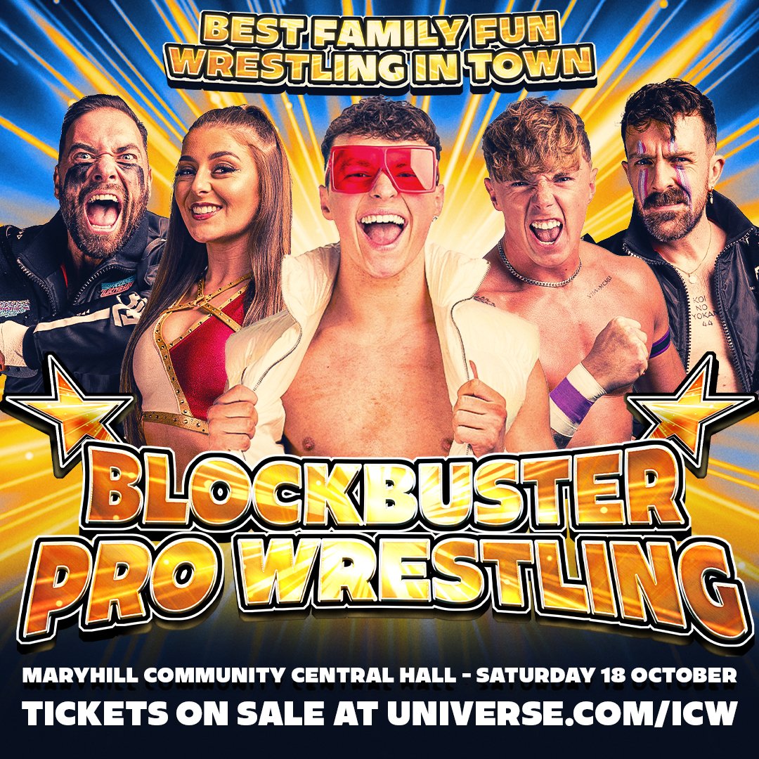 What's On Glasgow (@whatsonglasgow) on Twitter photo .<a href="/BlockbusterWres/">Blockbuster Pro Wrestling</a> heads to Maryhill Community Central Hall for the first time ever, for a night of action-packed, family friendly wrestling!
𝗙𝗶𝗻𝗱 𝗼𝘂𝘁 𝗺𝗼𝗿𝗲: tinyurl.com/4d9fbrnj .<a href="/BlockbusterWres/">Blockbuster Pro Wrestling</a> heads to Maryhill Community Central Hall for the first time ever, for a night of action-packed, family friendly wrestling!
𝗙𝗶𝗻𝗱 𝗼𝘂𝘁 𝗺𝗼𝗿𝗲: tinyurl.com/4d9fbrnj