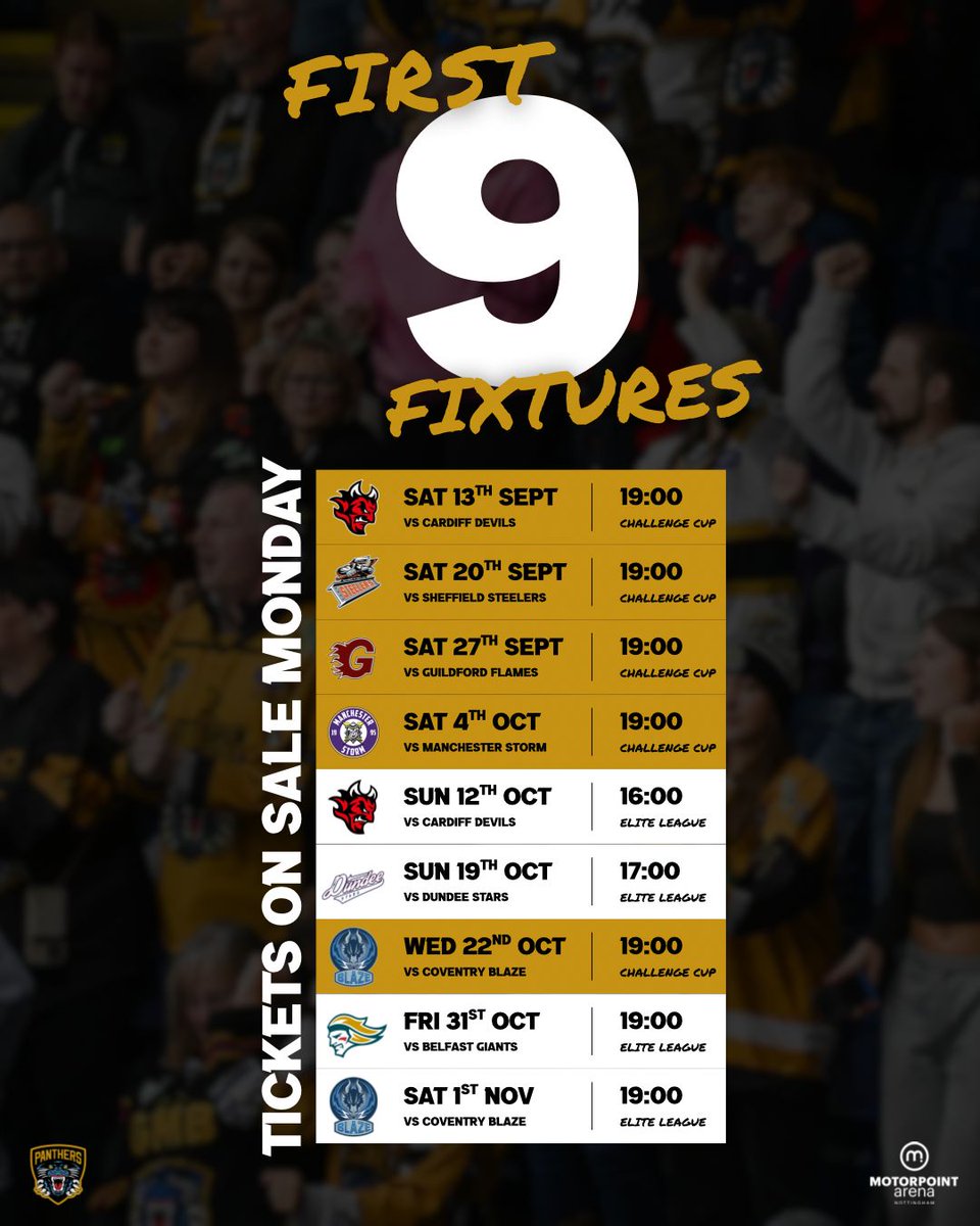 PanthersIHC's tweet image. ‼️ Tickets on sale at 9am Monday (28th July) for the first nine game of the season...

✅ Great discounts for 26-game season ticket holders for the five home Challenge Cup group games!

🔗 Full details ➡️ tinyurl.com/358xmyb6