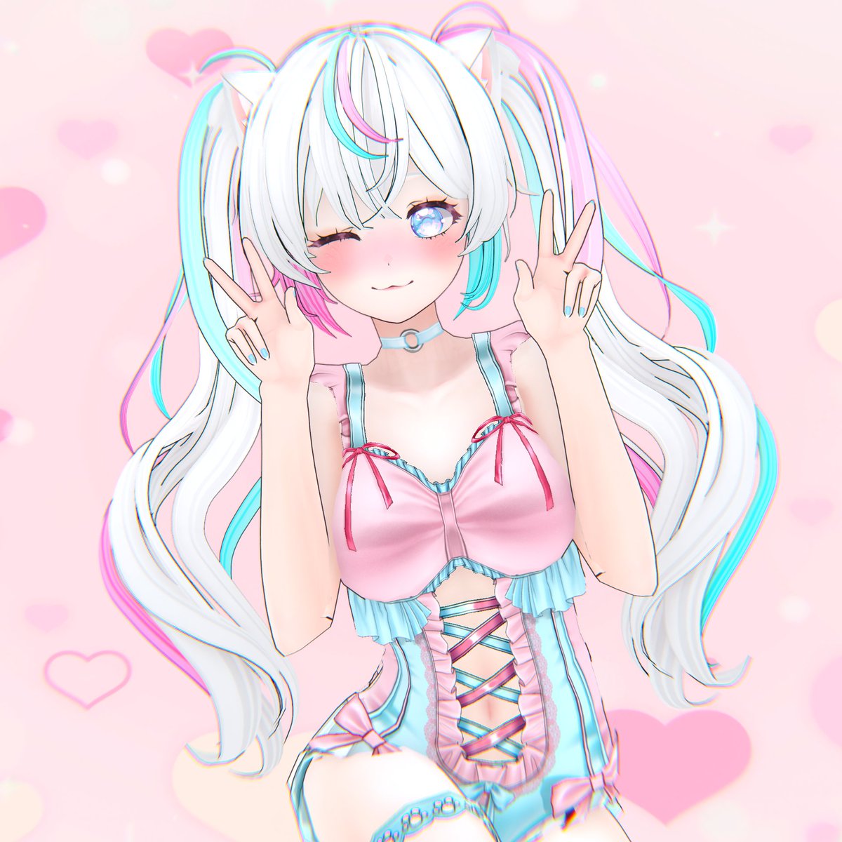 I hope you guys like my new hair just as much as I do! Isn't it just perfect for head pats? 🩵