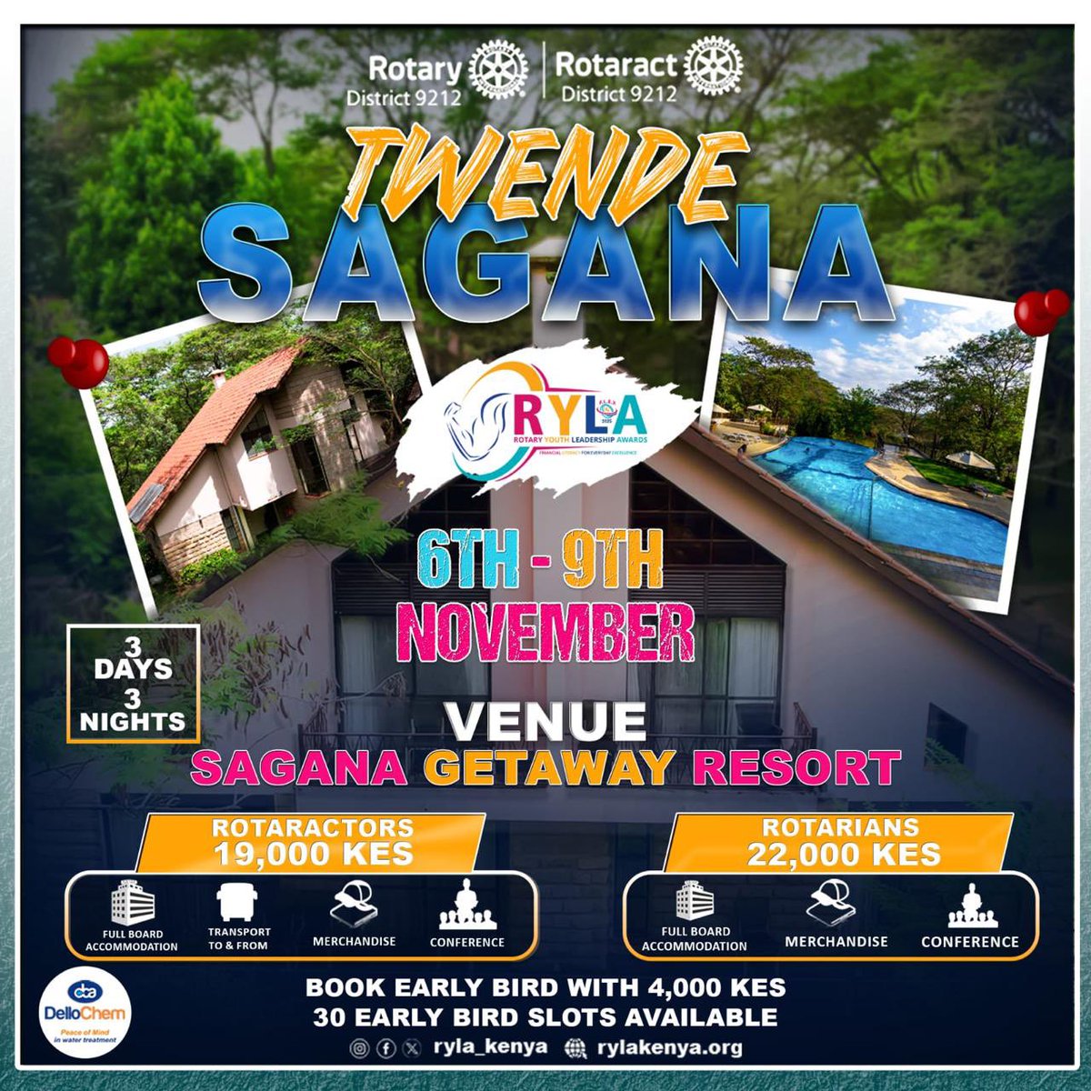 Are you a young leader? Are you seeking to improve your leadership skills? 
Register for the 2025 Rotary Youth Leadership Awards (RYLA) to be held on 6th-9th Nov. 2025
#TwendeSagana
#RYLA2025
#FlexYourMindset
#flexyourimpact