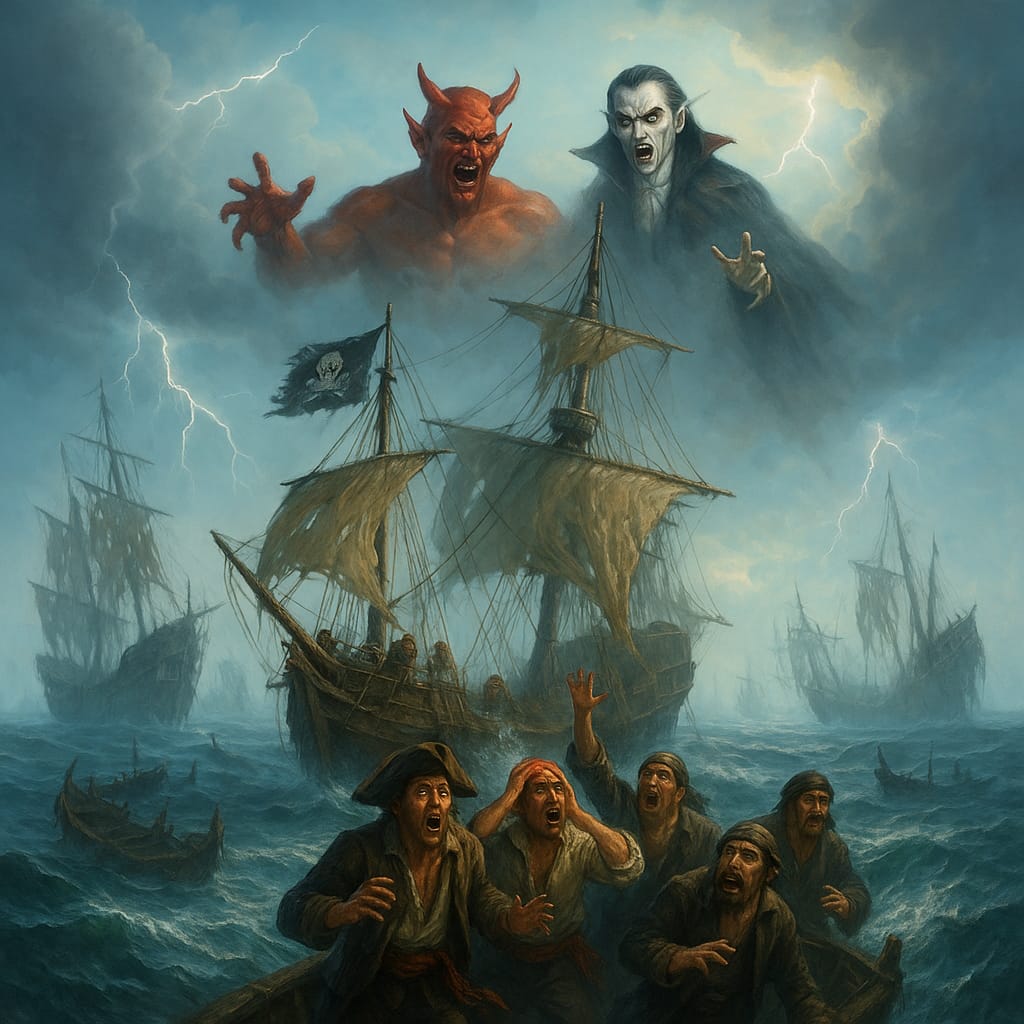 ScoriloTSV (@scorilotsv) on Twitter photo 🔥⚓ Pirates in Hell...! ⚓🔥
Part One...
On a sea that's wide and endless,
Dark clouds gather in the sky,
Heavy raindrops start to fall,
And the storm is drawing nigh. 🌧️🌊
To be continued...
<a href="/Transylvan1ans/">Transylvanians</a>
✍️ Author: Irimie Cozac Scorilo – Brașov, Romania 🇷🇴
Tiktoc... 🔥⚓ Pirates in Hell...! ⚓🔥
Part One...
On a sea that's wide and endless,
Dark clouds gather in the sky,
Heavy raindrops start to fall,
And the storm is drawing nigh. 🌧️🌊
To be continued...
<a href="/Transylvan1ans/">Transylvanians</a>
✍️ Author: Irimie Cozac Scorilo – Brașov, Romania 🇷🇴
Tiktoc...