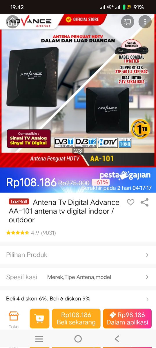 aku akuin sih belanja yg hemat tuh cuma di lazada Pesta Gajian Diskon Besar besaran di pesta gajian lazada. lebih hemat karena ada crazy brand mega offer diskon s.d 80% dan voucher bonus s.d 500rb 😍 lazada.co.id/products/pdp-i…