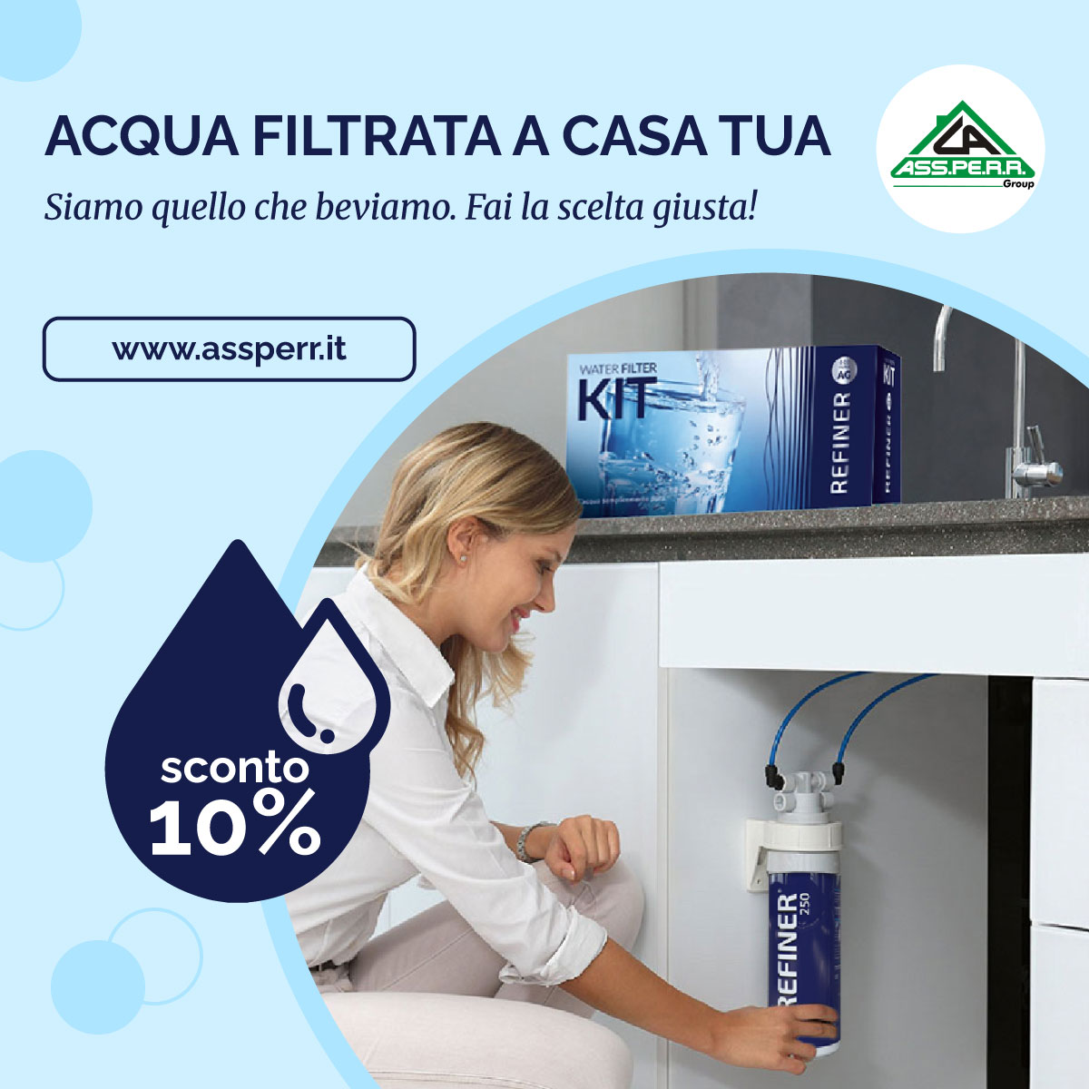 ASSPERR's tweet photo. Hai mai pensato a quanto sia importante bere acqua pulita e di alta qualità? Con il sistema di filtrazione dell'acqua sotto lavello potrai dire addio alle impurità e bere sempre acqua sicura!
Scopri promo https://t.co/W9ycxNbeur
#AcquaPura #FiltrazioneAcqua #SaluteEbenessere https://t.co/rbLzO1ulKx
