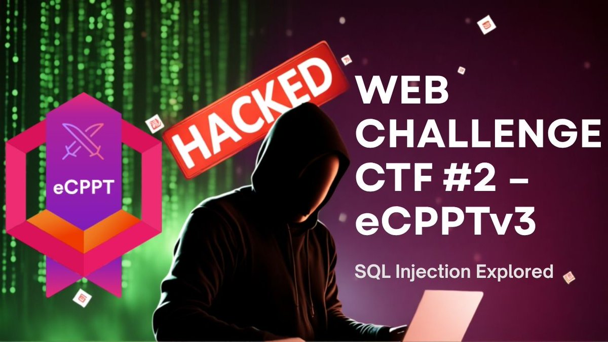 BxploitOffical's tweet image. 🔐 eCPPTv3 | Web Application CTF - 2

✅ Real-world exploitation techniques
✅ Clear step-by-step approach
✅ Great for CTF and exam prep
🎥 Watch the breakdown: youtu.be/U0TcwrJxHOg?si…

#CyberSecurity #eCPPTv3 #WebSecurity #SQLInjection #CTF #InfoSec #RedTeam