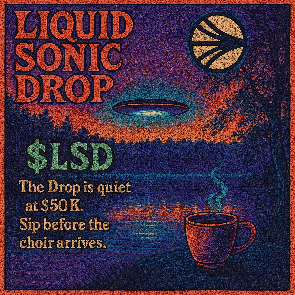 LiquidSonicDrop's tweet image. The drop is quiet at $50k 💧
Sip before the choir arrives.
The awakened know why.