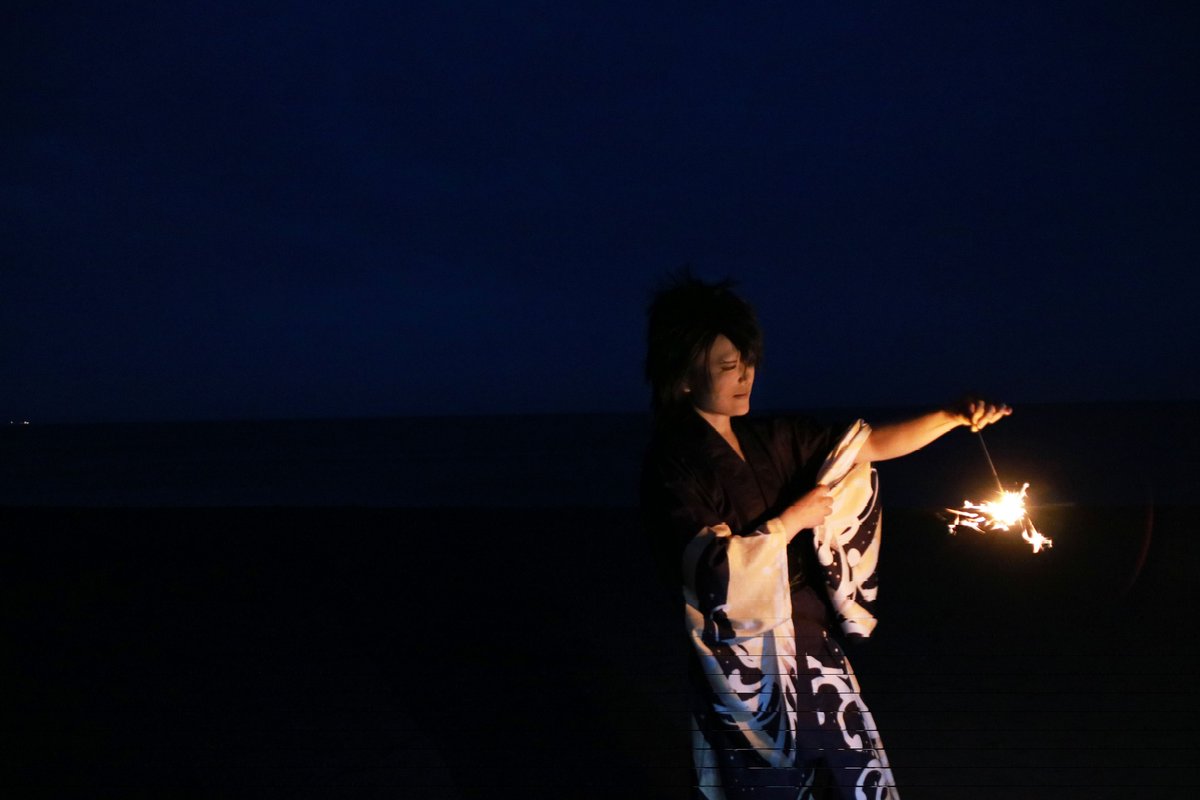 survivor_m_'s tweet image. 【cosplay】
刀⚔乱舞／陸奥守

　　- 華 火 -

――――――――――――
photo:でんちゃんさん