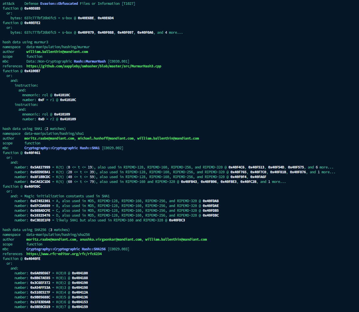 seguridadyredes's tweet image. Nueva versión mandiant/#capa 9.2.1

Lo veo mucho más rápido.

La salida de la forma -vv vverbose la veo mucho mejor estructurada para pasar a otras herramientas, gráficas #GraphVIZ. etc etc.